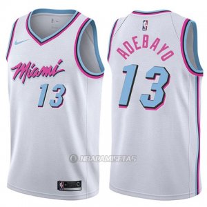 Camiseta Miami Heat Bam Adebayo #13 Ciudad 2017-18 Blanco