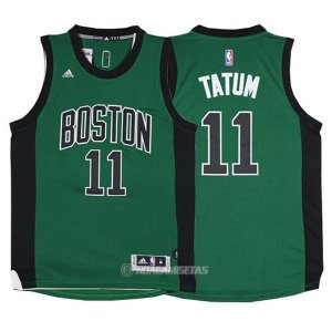 Camiseta Boston Celtics Tatum #11 Negro Verde