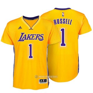 Camiseta Manga Corta Los Angeles Lakers Russell #1 Amarillo