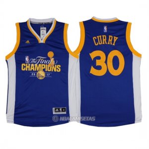 Camiseta Campeon Final Golden State Warriors Curry #30 2017 Azul