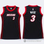 Camiseta Mujer de Wade Miami Heat #3 Negro