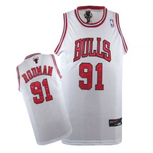 Camiseta Chicago Bulls Rodman #91 Blanco