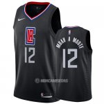 Camiseta Los Angeles Clippers Luc Mbah A Moute #12 Statement 2019 Negro