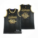 Camiseta Los Angeles Lakers Kobe Bryant #24 8 Black Mamba Negro