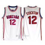 Camiseta NCAA Gonzaga University Stockton #12 Blanco
