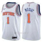 Camiseta New York Knicks Emmanuel Mudiay #1 Statement 2017-18 Blanco