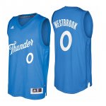 Camiseta Oklahoma City Thunder Navidad Westbrook #0 Azul