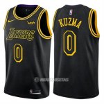 Camiseta Los Angeles Lakers Ciudad Kyle Kuzma #0 Negro