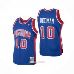 Camiseta Detroit Pistons Dennis Rodman #10 Mitchell & Ness 1988-89 Azul