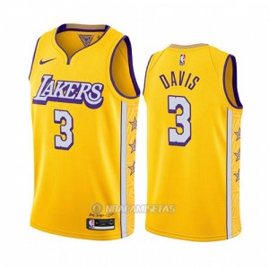Camiseta Los Angeles Lakers Anthony Davis #3 Ciudad 2019-20 Amarillo
