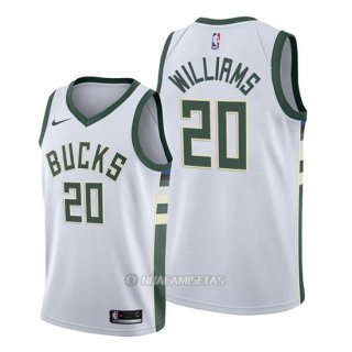 Camiseta Milwaukee Bucks Marvin Williams #20 Association 2019-20 Blanco