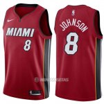 Camiseta Miami Heat Tyler Johnson #8 Statement 2017-18 Rojo