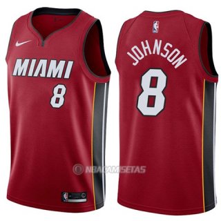 Camiseta Miami Heat Tyler Johnson #8 Statement 2017-18 Rojo