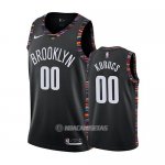 Camiseta Brooklyn Nets Rodions Kurucs #00 Ciudad 2019 Negro