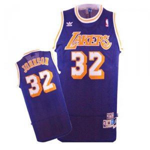 Camiseta Los Angeles Lakers Johnson #32 Purpura
