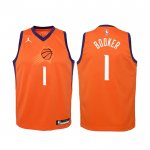 Camiseta Ni#Phoenix Suns Devin Booker #1 Statement 2020-21 Naranja