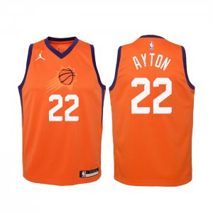 Camiseta Ni#Phoenix Suns Deandre Ayton #22 Statement 2020-21 Naranja