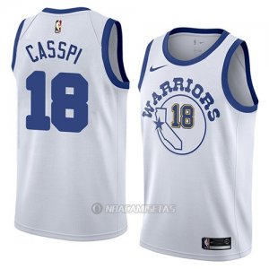 Camiseta Golden State Warriors Omri Casspi #18 Hardwood Classic 2018 Blanco