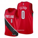 Camiseta Portland Trail Blazers Damian Lillard #0 Statement Edition Rojo Negro