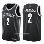 Camiseta Brooklyn Nets Nik Stauskas #2 Icon 2017-18 Negro