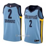 Camiseta Memphis Grizzlies Kobi Simmons #2 Statement 2018 Azul