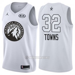 Camiseta All Star 2018 Timberwolves Karl-anthony Towns #32 Blanco