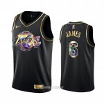 Camiseta Golden Edition Los Angeles Lakers Lebron James #6 2021-22 Negro