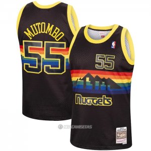 Camiseta Denver Nuggets Dikembe Mutombo #55 Retro Negro