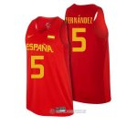 Camiseta Espana Fernandez #5 Rojo 2016