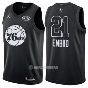 Camiseta All Star 2018 76ers Joel Embiid #21 Negro
