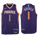 Camiseta Nino Phoenix Suns Devin Booker #1 2017-18 Violeta
