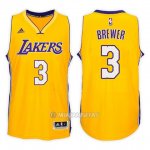 Camiseta Los Angeles Lakers Corey Brewer #3 Home 2017-18 Oro