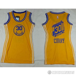 Camiseta Faldas Atractivas Warriors Curry #30 Amarillo