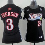 Camiseta Mujer de Iverson Philadelphia 76ers #3 Negro
