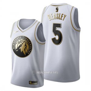 Camiseta Golden Edition Minnesota Timberwolves Malik Beasley #5 2019-20 Blanco