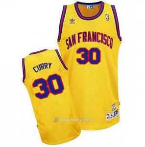 Camiseta Retro Golden State Warriors Curry #30 Amarillo