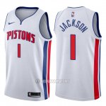 Camiseta Detroit Pistons Reggie Jackson #1 Association 2017-18 Blanco