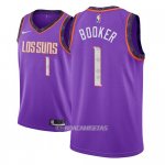 Camiseta Phoenix Suns Devin Booker #1 Ciudad 2018-19 Violeta