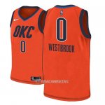 Camiseta Oklahoma City Thunder Russell Westbrook #0 Earned 2018-19 Naranja