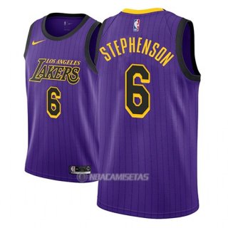 Camiseta Los Angeles Lakers Lance Stephenson #6 Ciudad 2018 Violeta