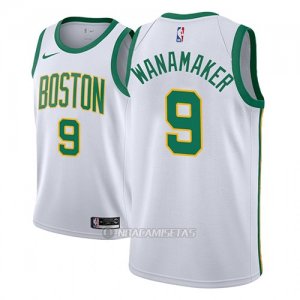 Camiseta Boston Celtics Bradley Wanamaker #9 Ciudad 2018-19 Blanco