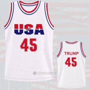 Camiseta USA 1992 Trump #45 Blanco