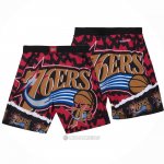 Pantalone Philadelphia 76ers Mitchell & Ness Naranja Rojo Negro