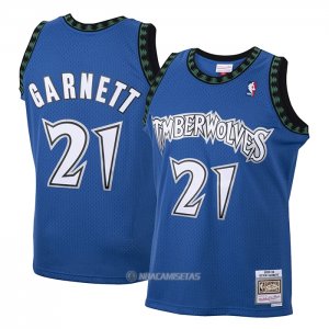 Camiseta Nino Minnesota Timberwolves Kevin Garnett #21 Hardwood Classics Throwback 2003-04 Azul