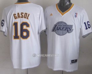 Camiseta Gasol Los Angeles Lakers #16 Blanco