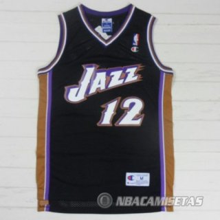 Camiseta Utah Jazz retro Stockton #12 Negro