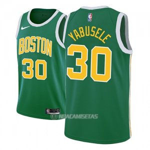 Camiseta Boston Celtics Guerschon Yabusele #30 Earned 2018-19 Verde