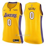 Camiseta Mujer Los Angeles Lakers Nike Icon Kyle Kuzma #0 2017-18 Amarillo