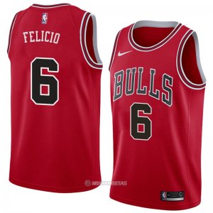 Camiseta Chicago Bulls Cristiano Felicio #6 Icon 2018 Rojo