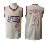 Camiseta Philadelphia 76ers Allen Iverson #3 Retro Crema